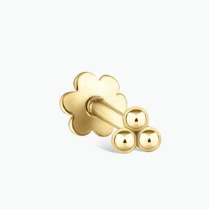 Maria Tash 2.5mm Ball Trinity Threaded Stud Earring 6.5mm post in Yellow Gold